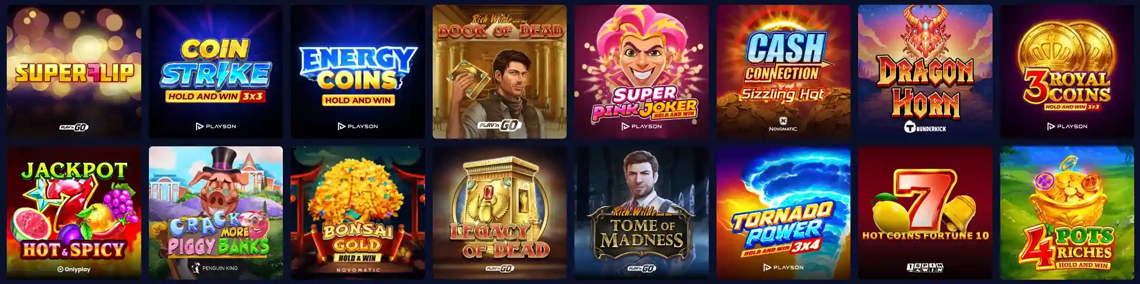 Sélection de machines à sous en ligne sur Betory Casino